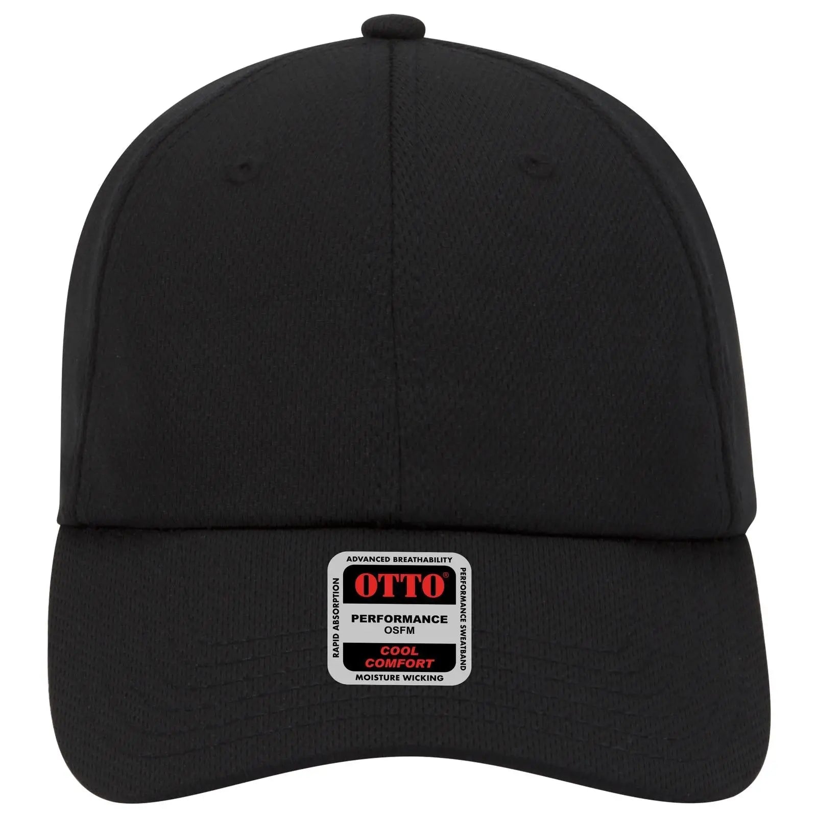 OTTO 18-1042 6 Panel Low Profile Baseball Cap - Black - Black / 6 1/2’’ - 7 5/8’’