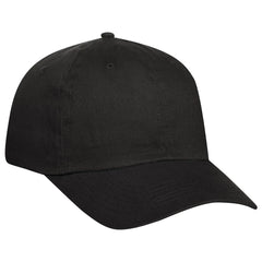OTTO 18-1108 6 Panel Low Profile Baseball Cap - Black - Black / 6 1/2’’ - 7 5/8’’