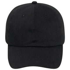 OTTO 18-1108 6 Panel Low Profile Baseball Cap - Black - Black / 6 1/2’’ - 7 5/8’’