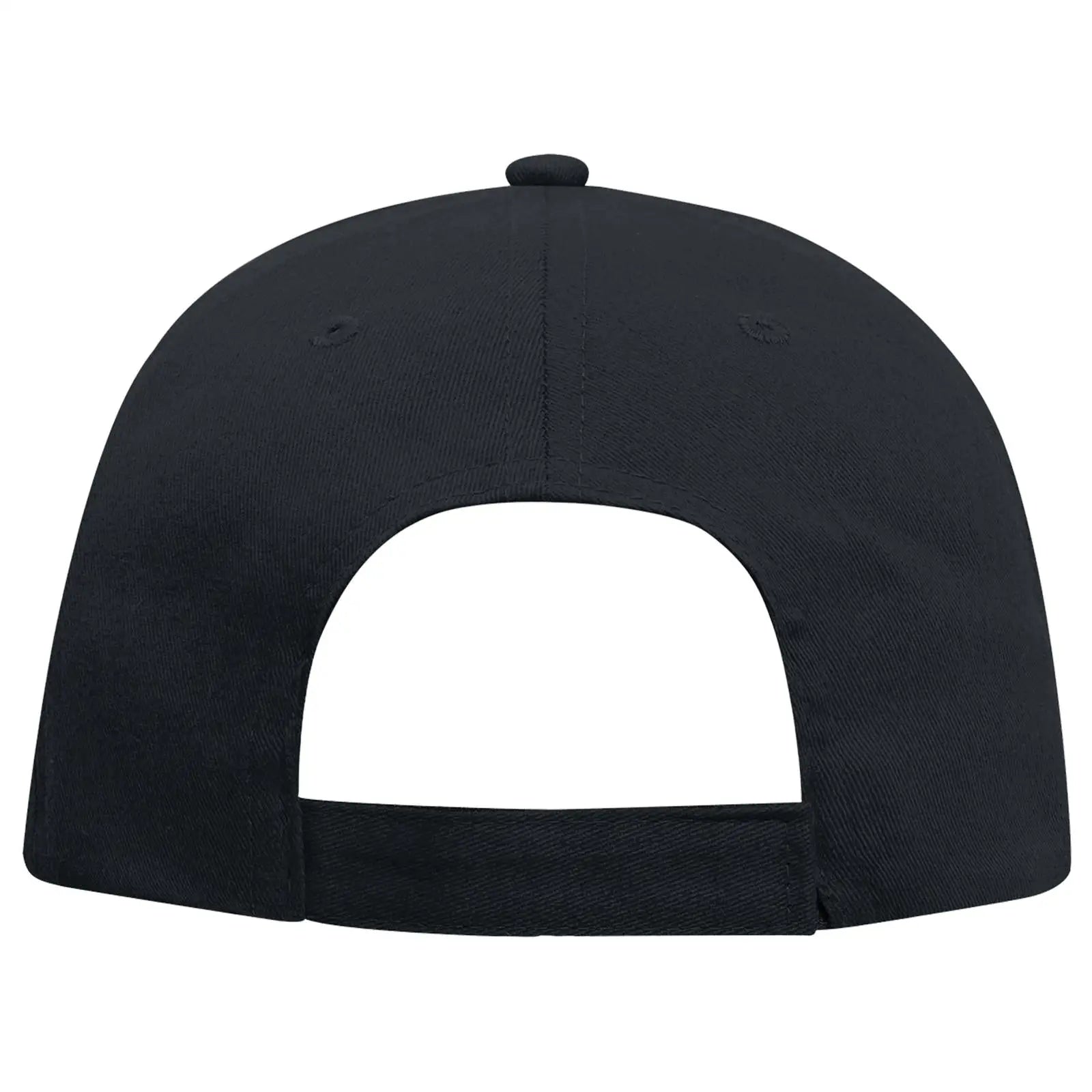 OTTO 18-1108 6 Panel Low Profile Baseball Cap - Black - Black / 6 1/2’’ - 7 5/8’’