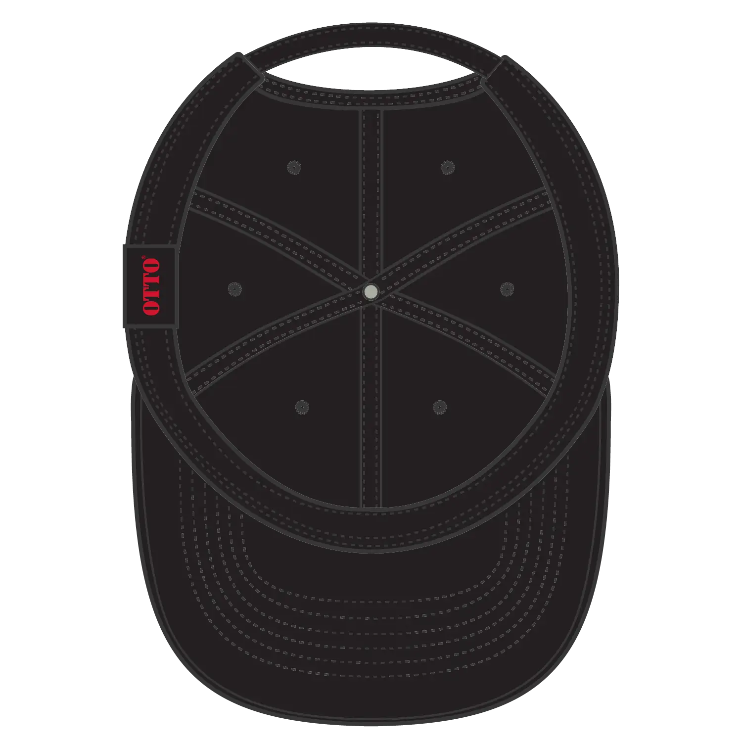 OTTO 18-1219 6 Panel Low Profile Dad Cap - Black - Black / 6 1/2’’ - 7 5/8’’