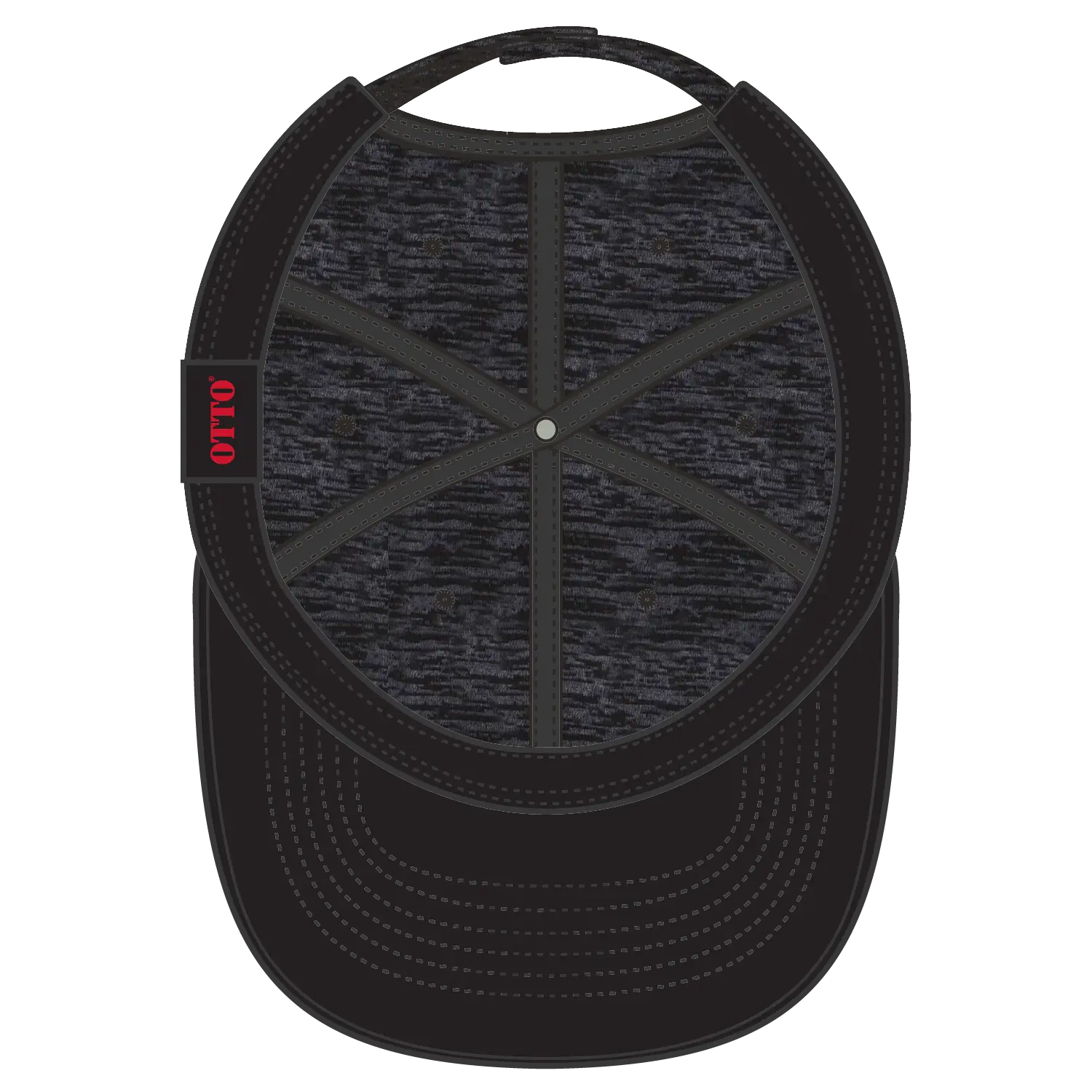 OTTO 18-1231 ’OTTO Comfy Fit’ 6 Panel Low Profile Baseball Cap - Blk/Hthr. Blk - Blk/Hthr. Blk / 6 1/2’’ - 7 5/8’’