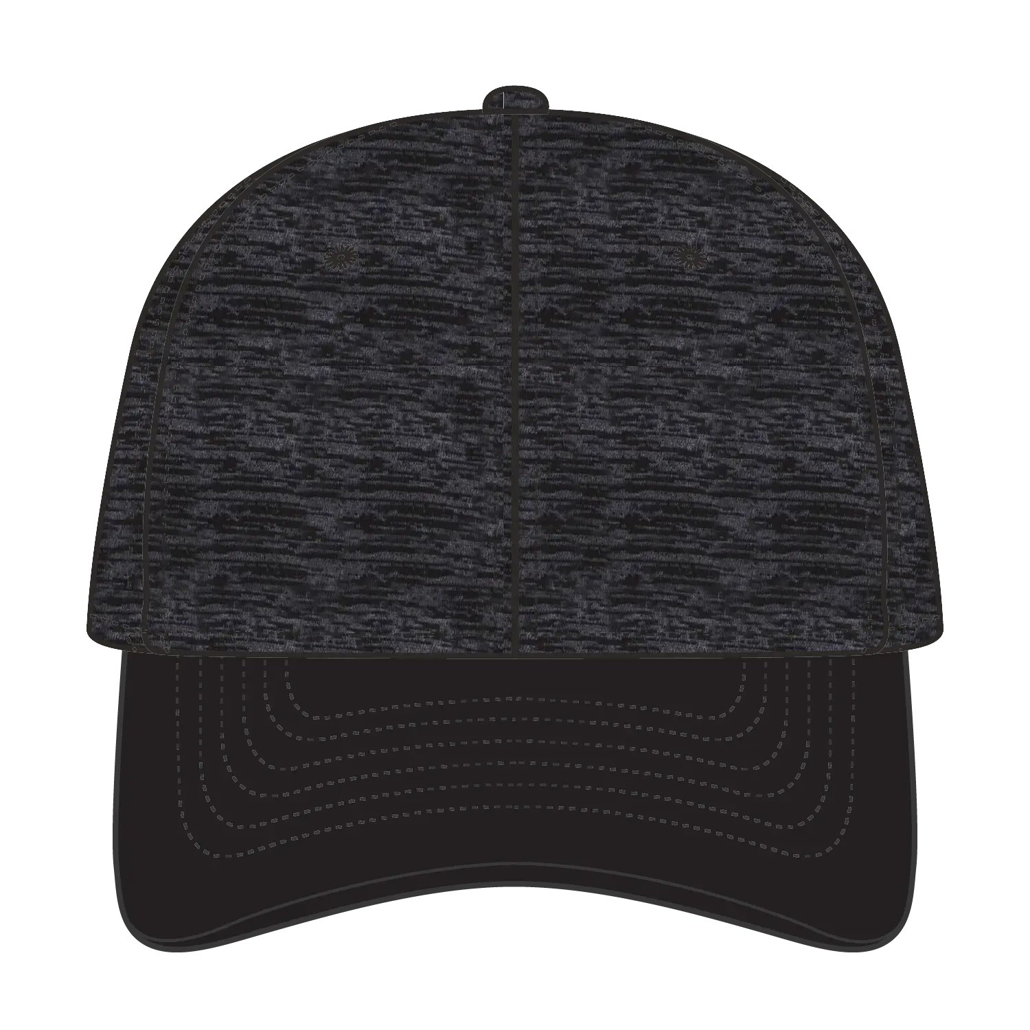 OTTO 18-1231 ’OTTO Comfy Fit’ 6 Panel Low Profile Baseball Cap - Blk/Hthr. Blk - Blk/Hthr. Blk / 6 1/2’’ - 7 5/8’’