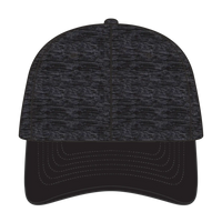 OTTO 18-1231 ’OTTO Comfy Fit’ 6 Panel Low Profile Baseball Cap - Blk/Hthr. Blk - Blk/Hthr. Blk / 6 1/2’’ - 7 5/8’’