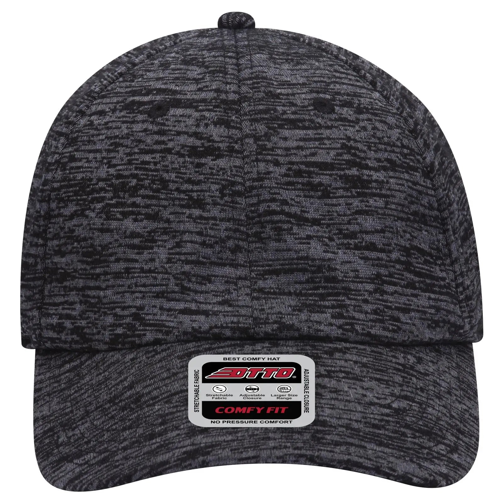 OTTO 18-1231 ’OTTO Comfy Fit’ 6 Panel Low Profile Baseball Cap - Heath. Black - Heath. Black / 6 1/2’’ - 7 5/8’’