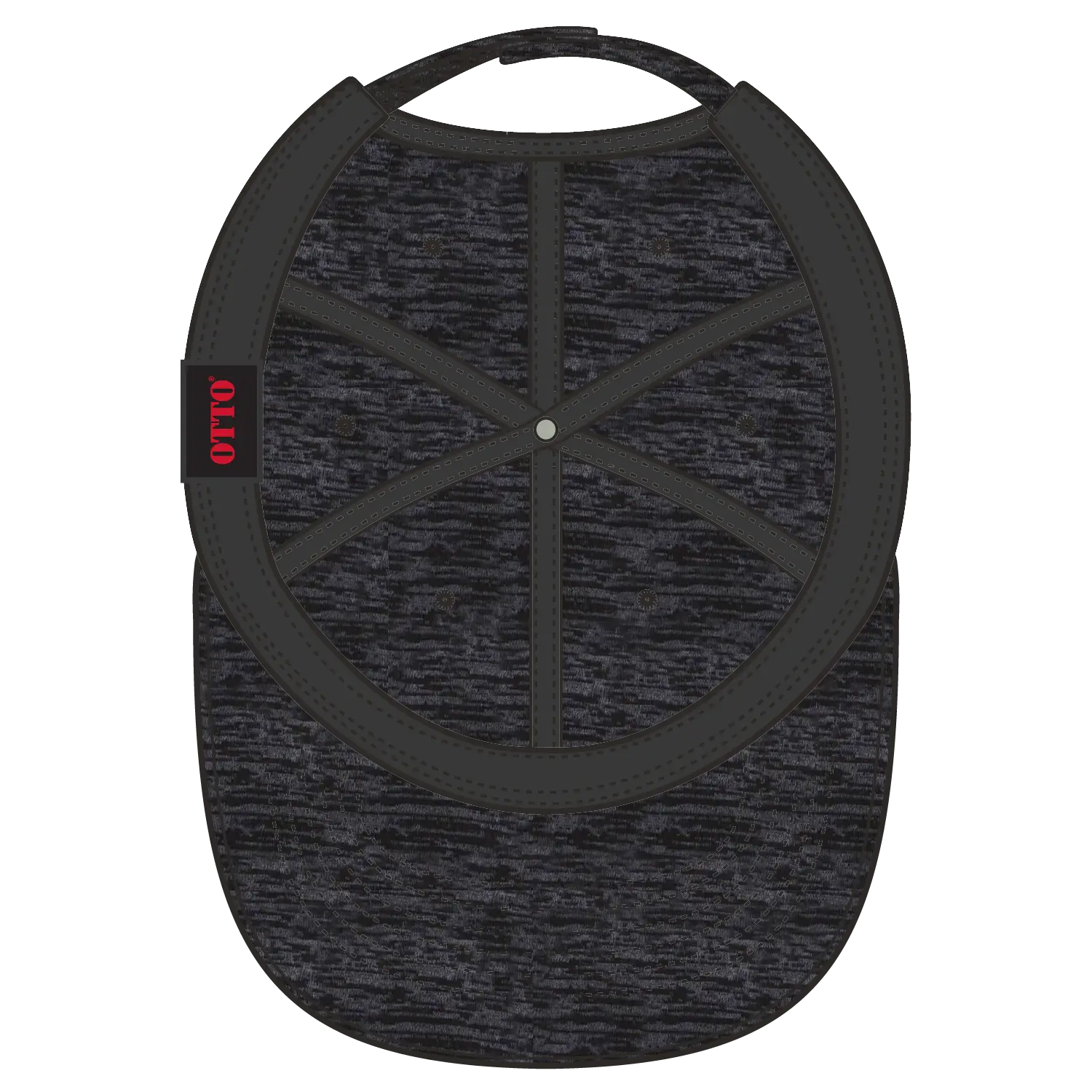 OTTO 18-1231 ’OTTO Comfy Fit’ 6 Panel Low Profile Baseball Cap - Heath. Black - Heath. Black / 6 1/2’’ - 7 5/8’’