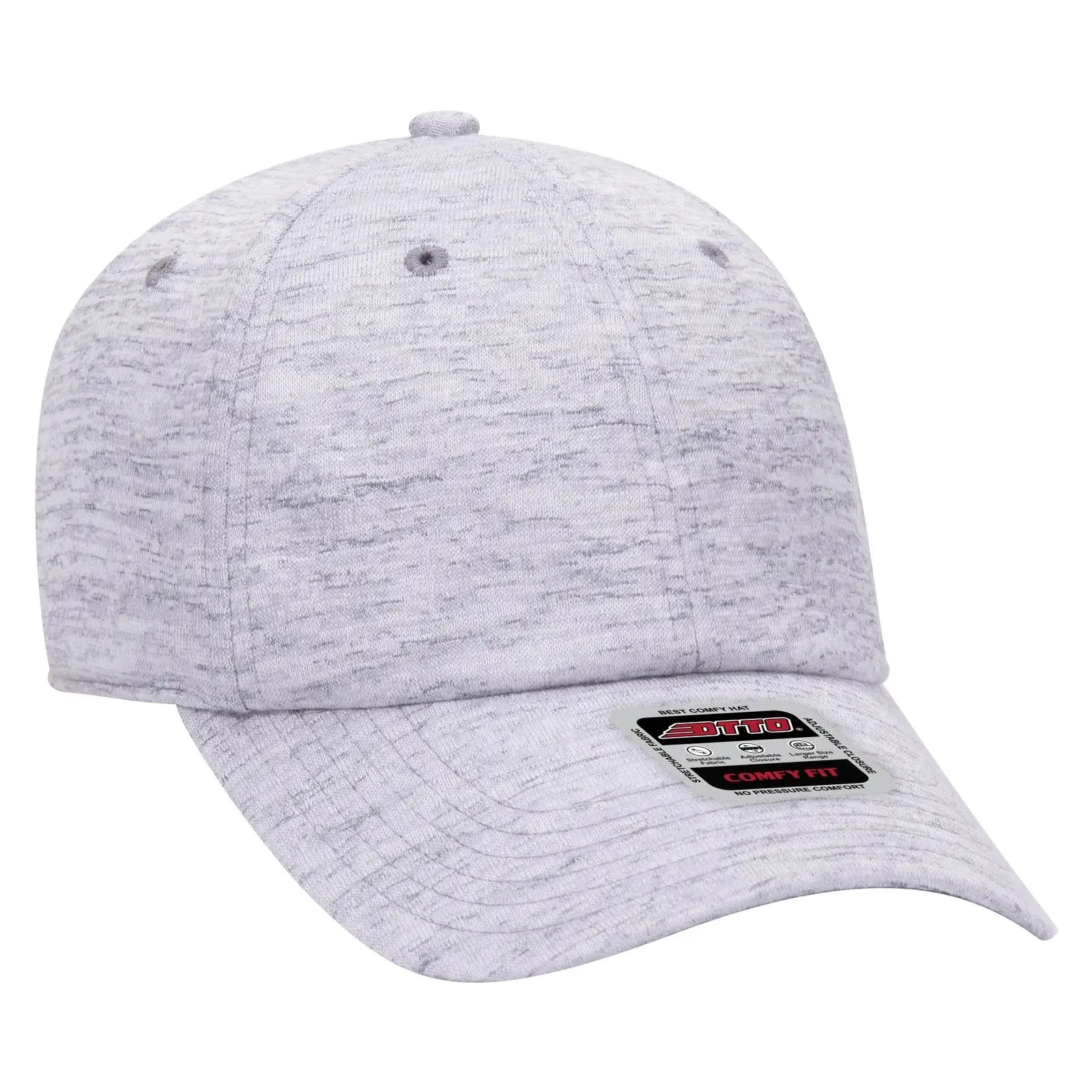 OTTO 18-1231 ’OTTO Comfy Fit’ 6 Panel Low Profile Baseball Cap - Heath. Gray - Heath. Gray / 6 1/2’’ - 7 5/8’’