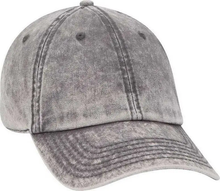OTTO 18-1248 6 Panel Low Pro Snow Washed Superior Cotton Twill Cap - Charcoal Gray - Dark Gray / One Size Fits Most