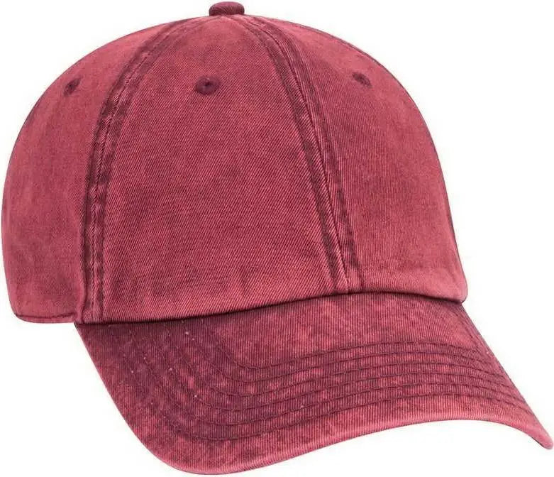 OTTO 18-1248 6 Panel Low Pro Snow Washed Superior Cotton Twill Cap - Maroon - Maroon / One Size Fits Most
