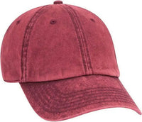 OTTO 18-1248 6 Panel Low Pro Snow Washed Superior Cotton Twill Cap - Maroon - Maroon / One Size Fits Most