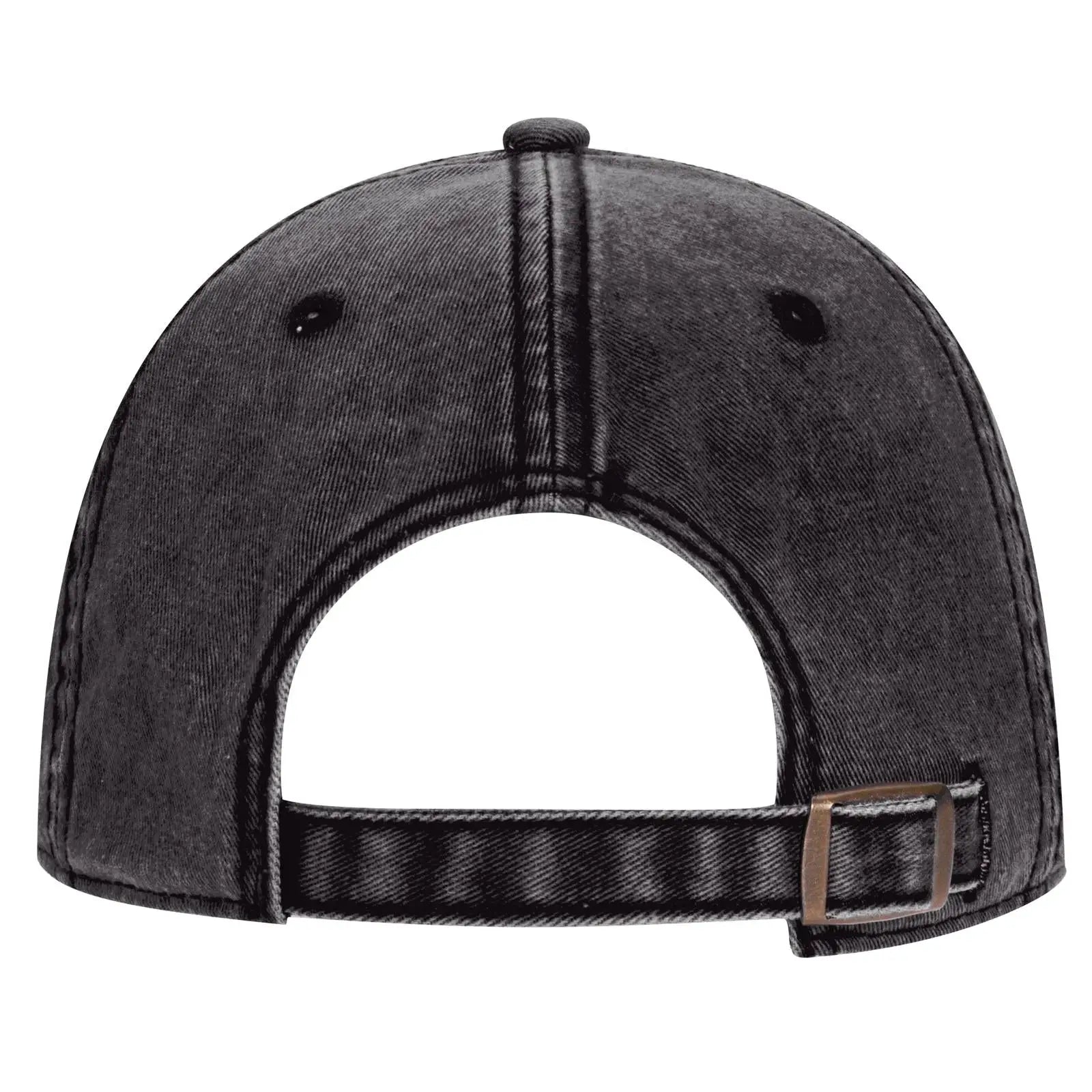 OTTO 18-1248 6 Panel Low Profile Dad Cap - Black - Black / 6 1/2’’ - 7 5/8’’