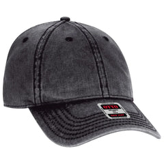 OTTO 18-1248 6 Panel Low Profile Dad Cap - Black - Black / 6 1/2’’ - 7 5/8’’