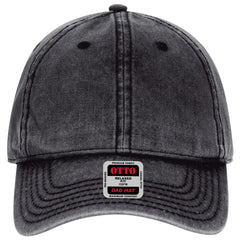 OTTO 18-1248 6 Panel Low Profile Dad Cap - Black - Black / 6 1/2’’ - 7 5/8’’