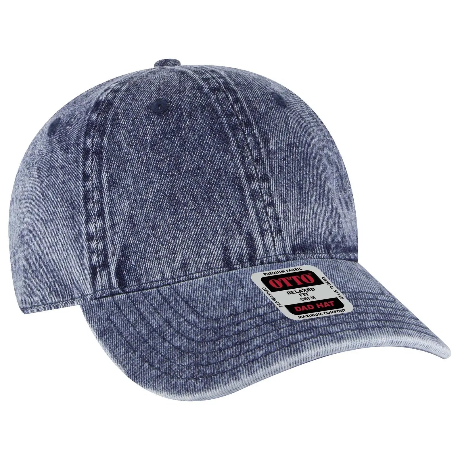 OTTO 18-1248 6 Panel Low Profile Dad Cap - Deep Navy - Deep Navy / 6 1/2’’ - 7 5/8’’