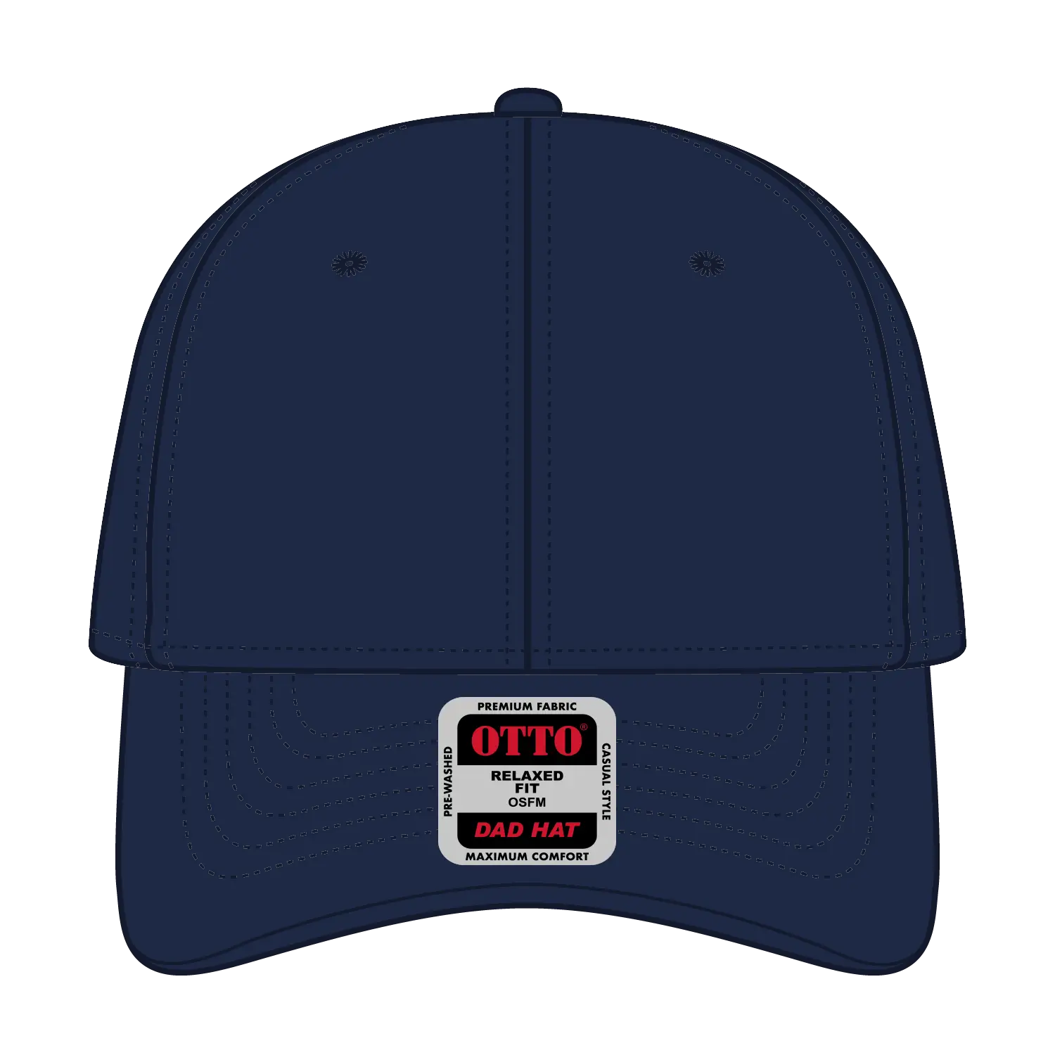 OTTO 18-1248 6 Panel Low Profile Dad Cap - Deep Navy - Deep Navy / 6 1/2’’ - 7 5/8’’