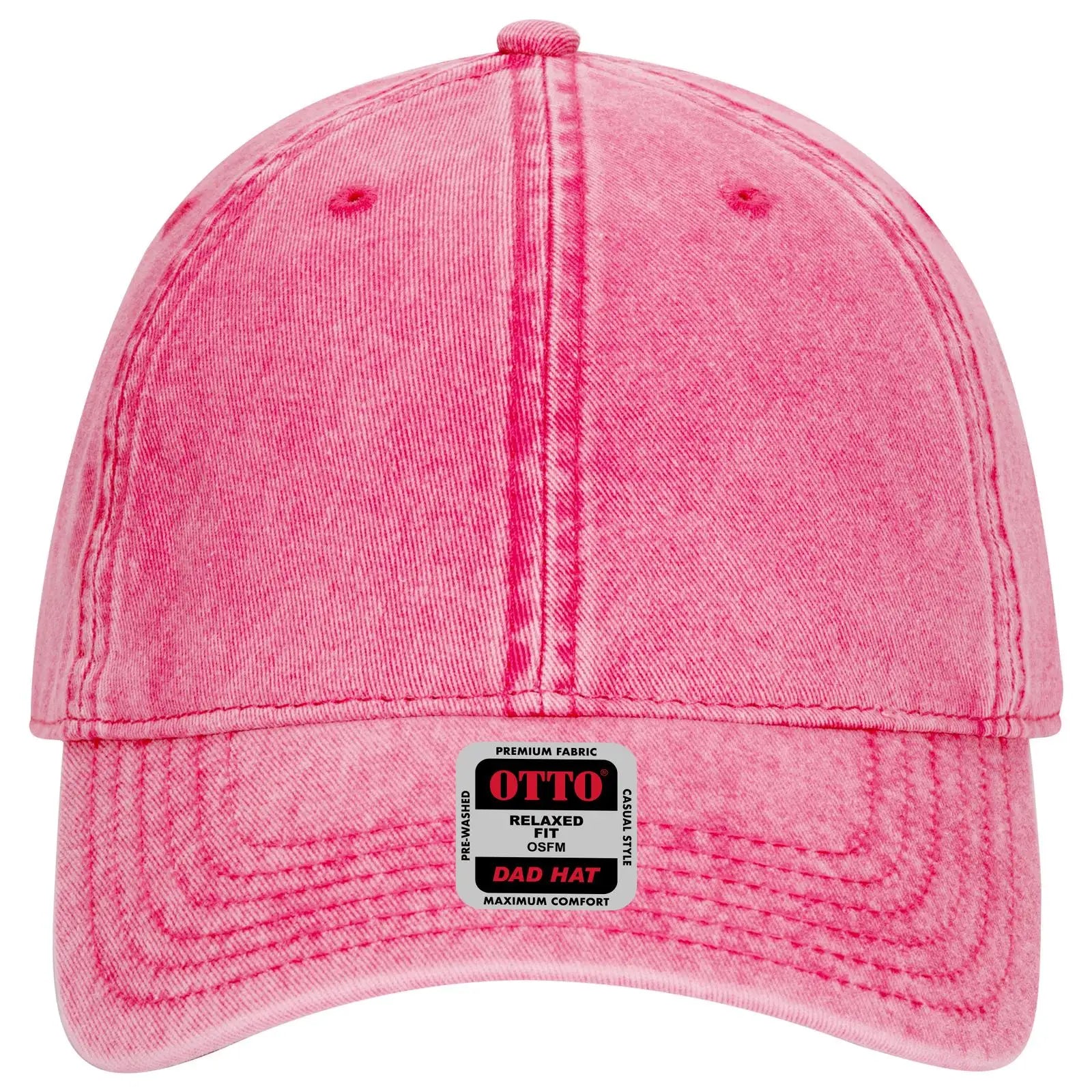 OTTO 18-1248 6 Panel Low Profile Dad Cap - Hot Pink - Hot Pink / 6 1/2’’ - 7 5/8’’