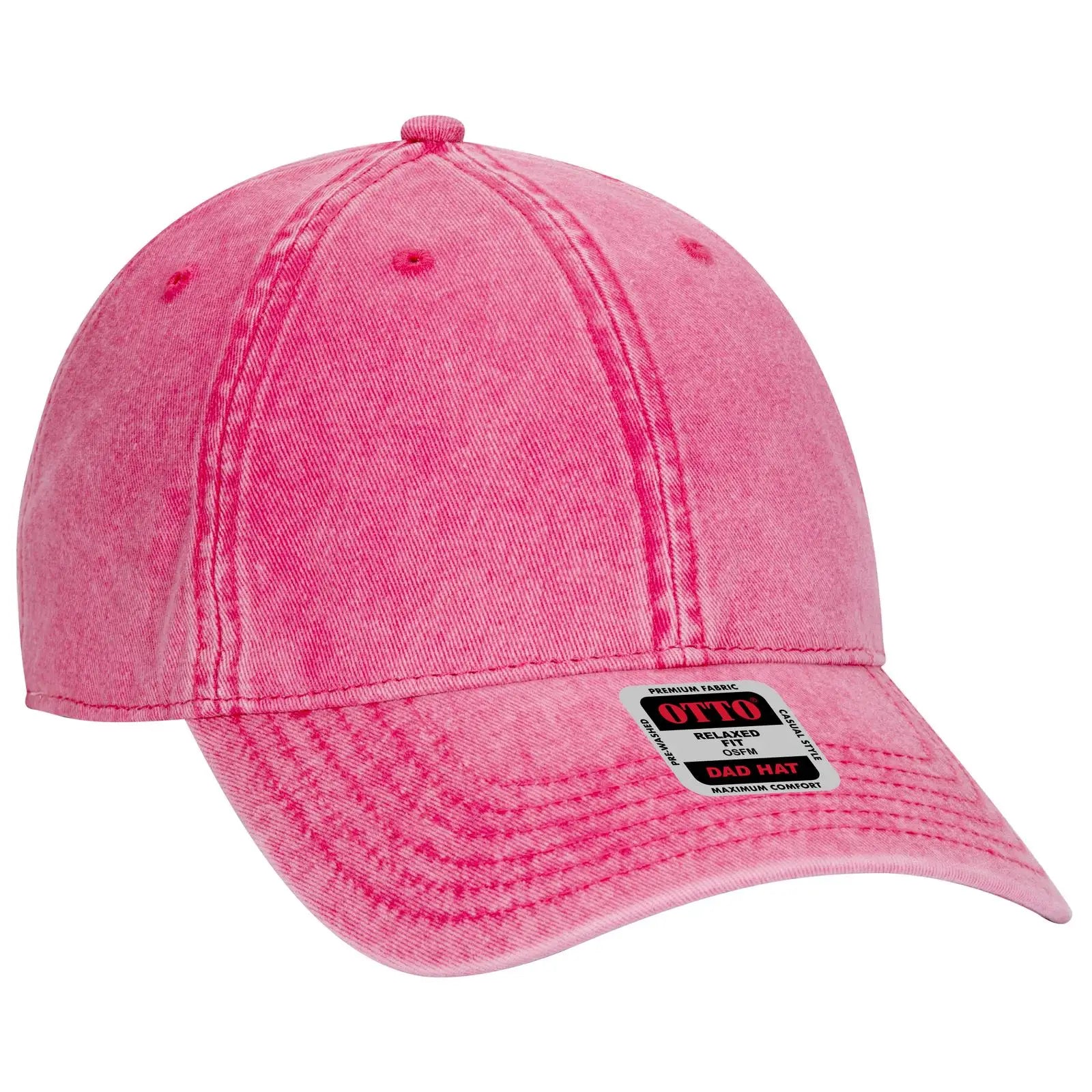 OTTO 18-1248 6 Panel Low Profile Dad Cap - Hot Pink - Hot Pink / 6 1/2’’ - 7 5/8’’