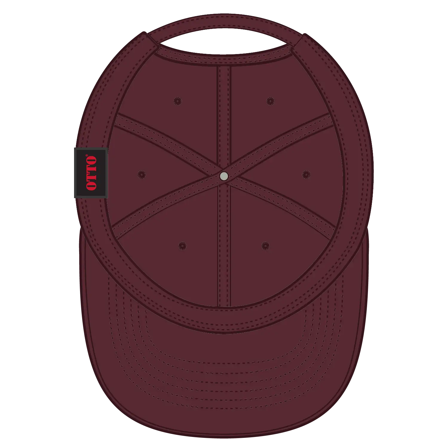 OTTO 18-1248 6 Panel Low Profile Dad Cap - Maroon - Maroon / 6 1/2’’ - 7 5/8’’