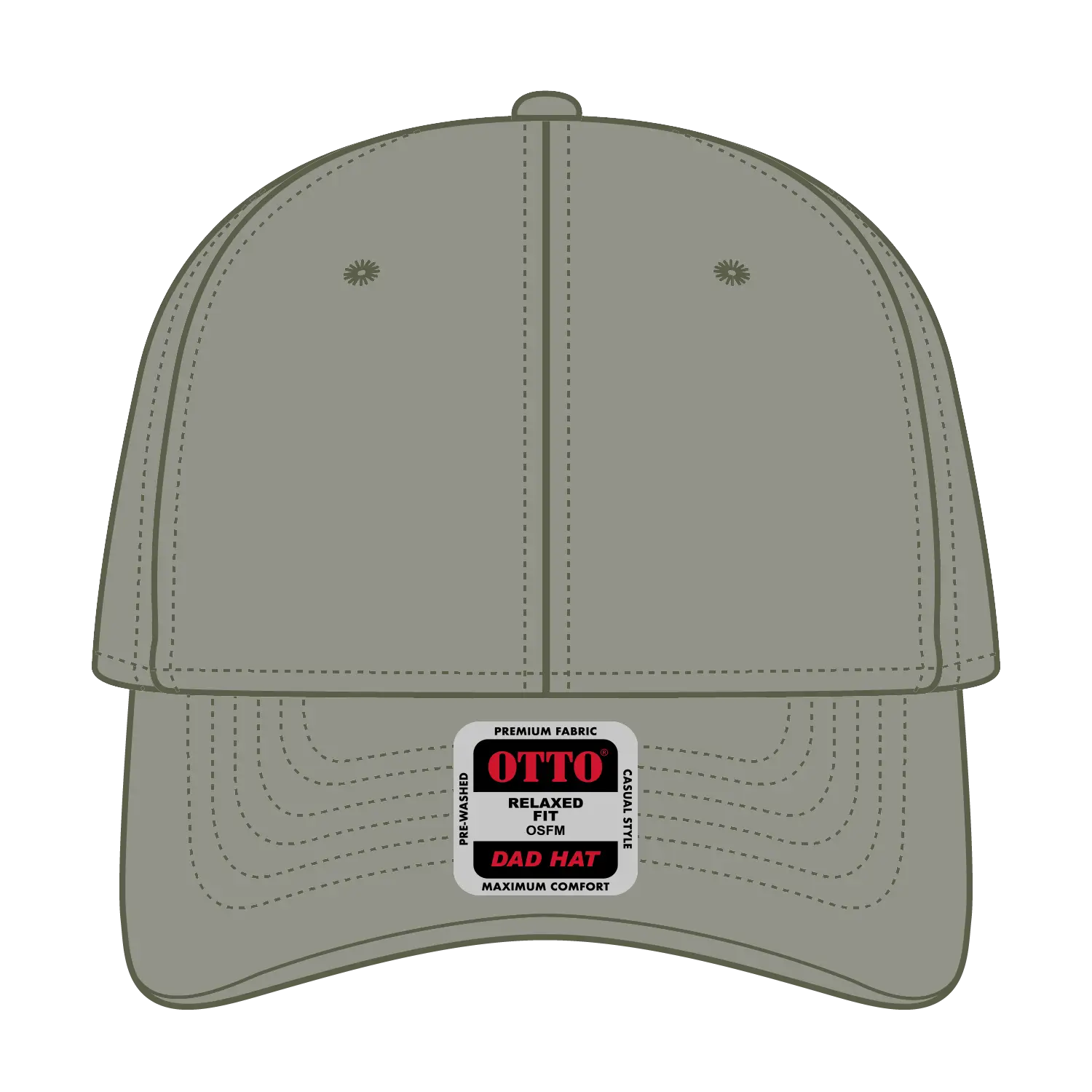 OTTO 18-1248 6 Panel Low Profile Dad Cap - Ol. Green - Ol. Green / 6 1/2’’ - 7 5/8’’