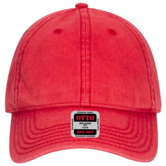 OTTO 18-1248 6 Panel Low Profile Dad Cap - Red - Red / 6 1/2’’ - 7 5/8’’