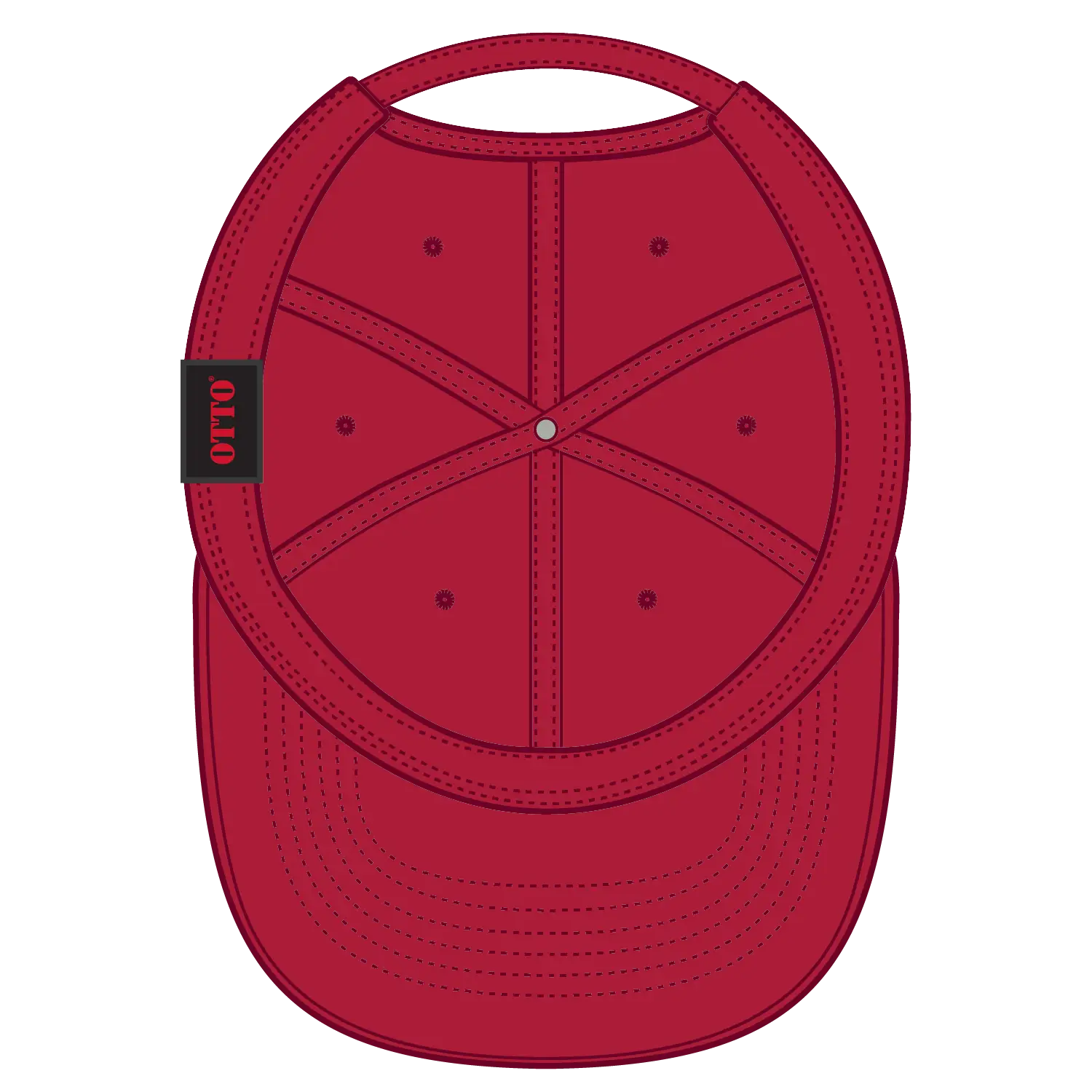 OTTO 18-1248 6 Panel Low Profile Dad Cap - Red - Red / 6 1/2’’ - 7 5/8’’