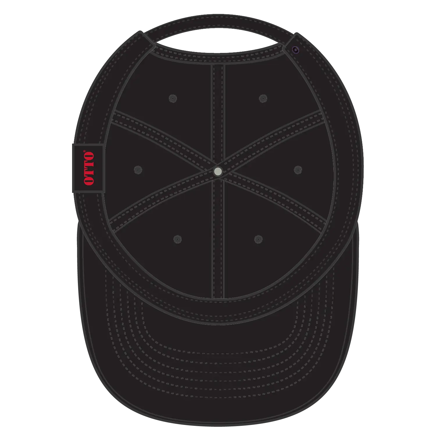 OTTO 18-1249 6 Panel Low Profile Dad Cap - Black - Black / 6 1/2’’ - 7 5/8’’