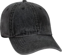OTTO 18-1249 6 Panel Low Profile Snow Washed Denim Cap - Black - Black / One Size Fits Most