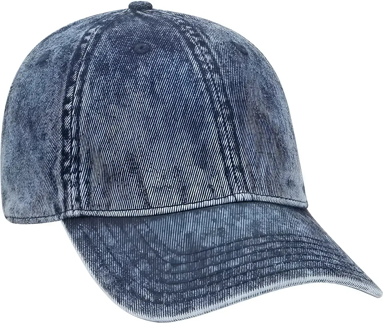 OTTO 18-1249 6 Panel Low Profile Snow Washed Denim Cap - Navy - Navy / One Size Fits Most