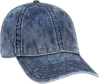 OTTO 18-1249 6 Panel Low Profile Snow Washed Denim Cap - Navy - Navy / One Size Fits Most