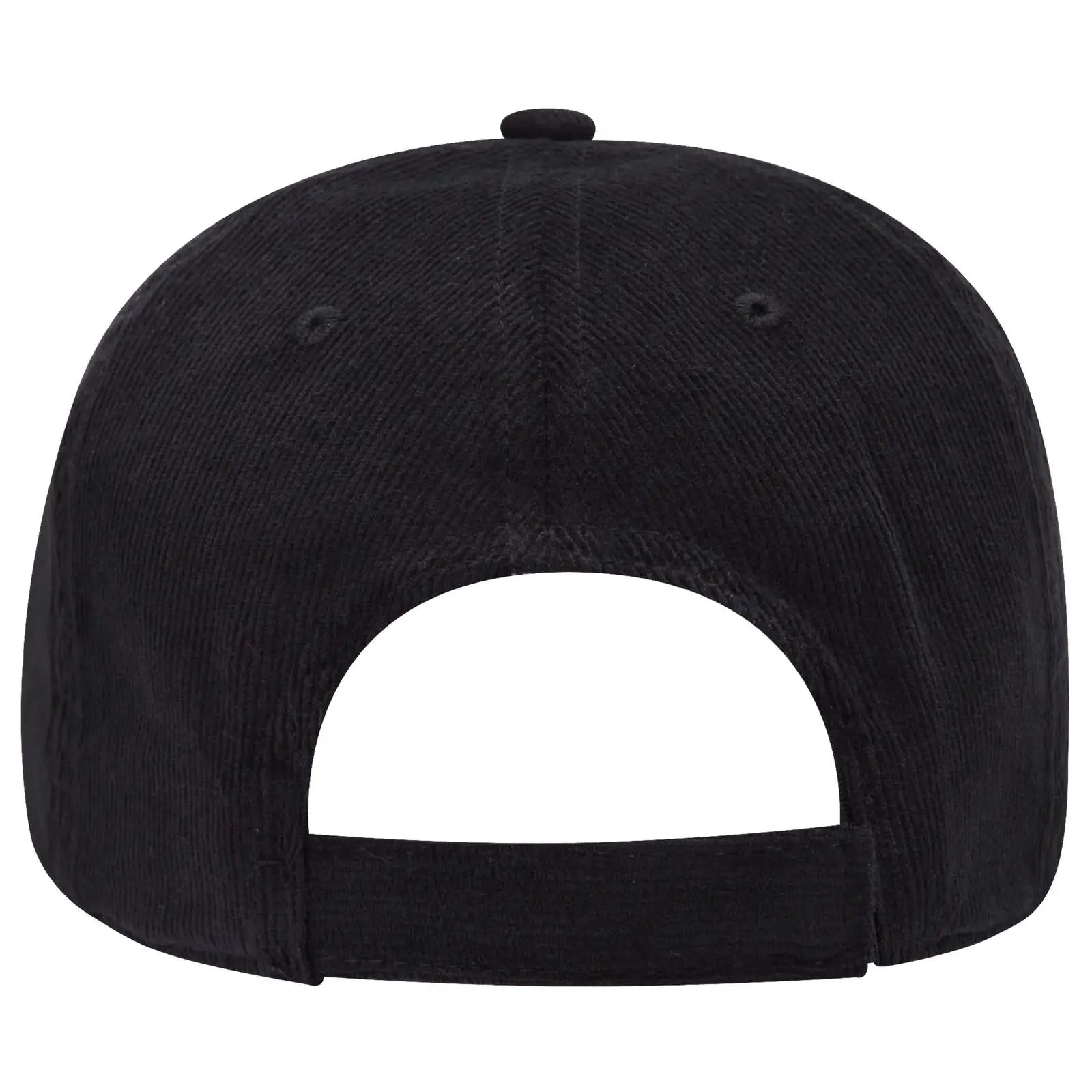 OTTO 18-1272 6 Panel Low Profile Baseball Cap - Black - Black / 6 1/2’’ - 7 5/8’’