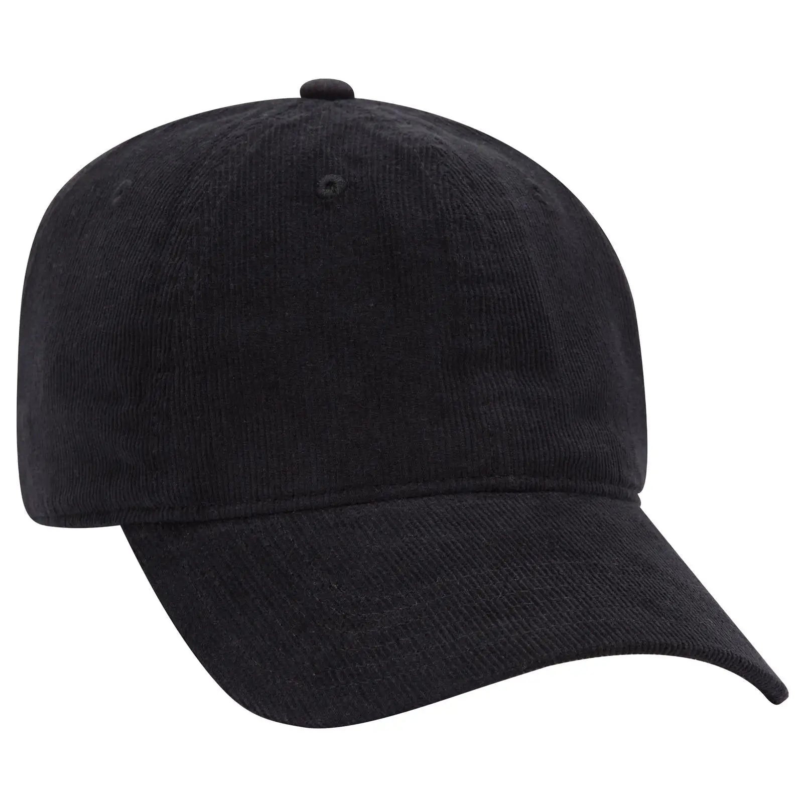 OTTO 18-1272 6 Panel Low Profile Baseball Cap - Black - Black / 6 1/2’’ - 7 5/8’’