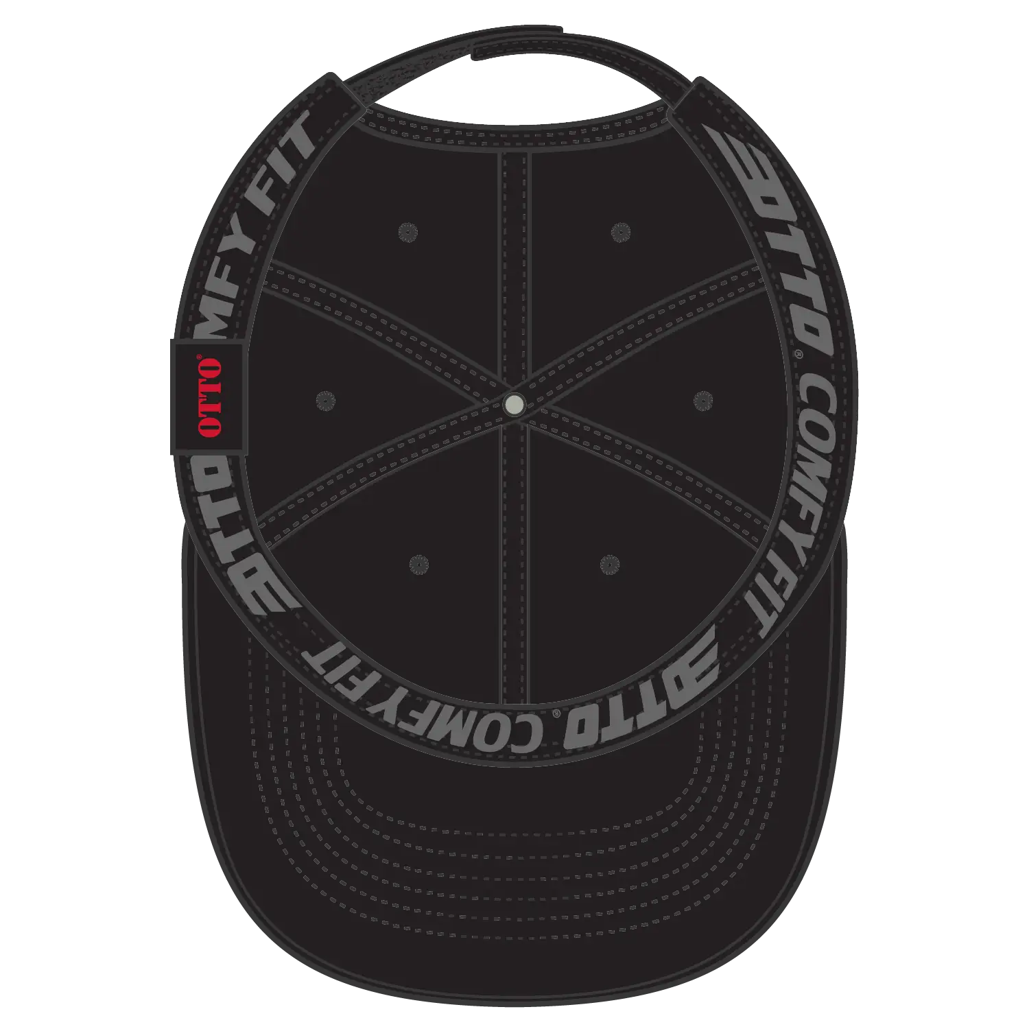 OTTO 18-1282 ’OTTO Comfy Fit’ 6 Panel Low Profile Dad Cap - Black - Black / 6 1/2’’ - 7 5/8’’