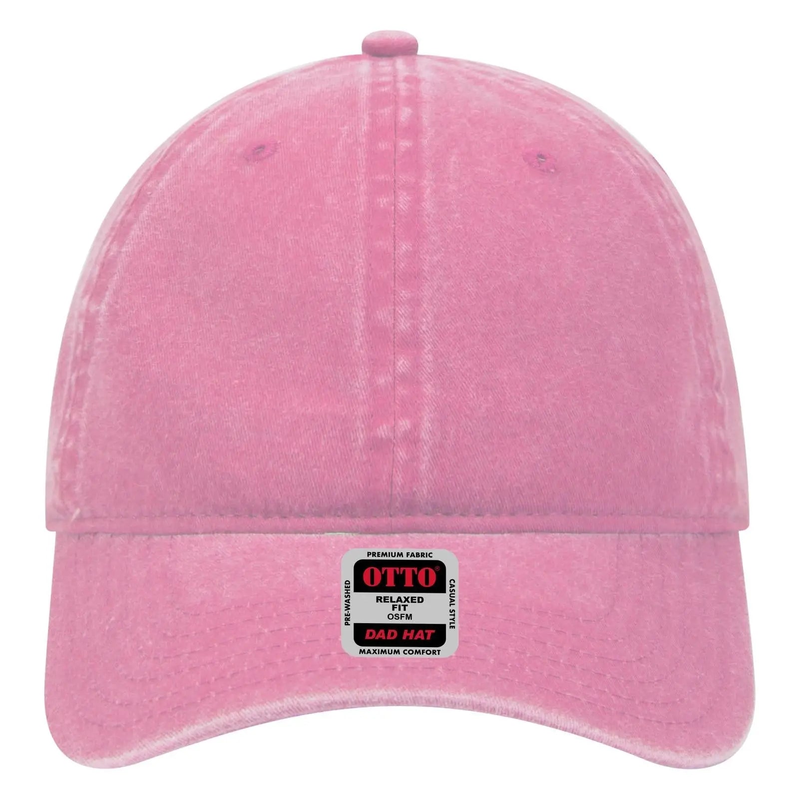 OTTO 18-202 6 Panel Low Profile Dad Cap - Azalea - Azalea / 6 1/2’’ - 7 5/8’’