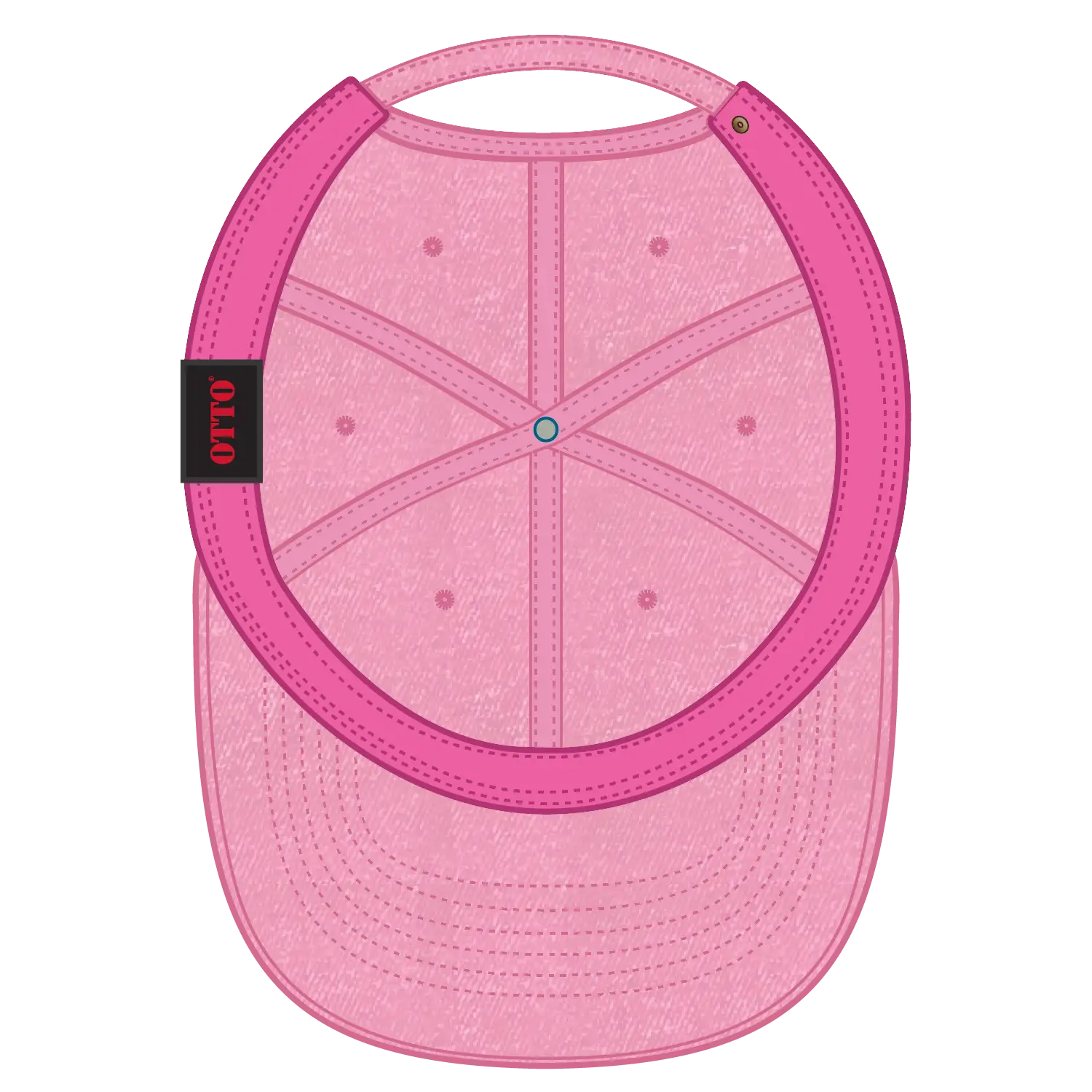 OTTO 18-202 6 Panel Low Profile Dad Cap - Azalea - Azalea / 6 1/2’’ - 7 5/8’’