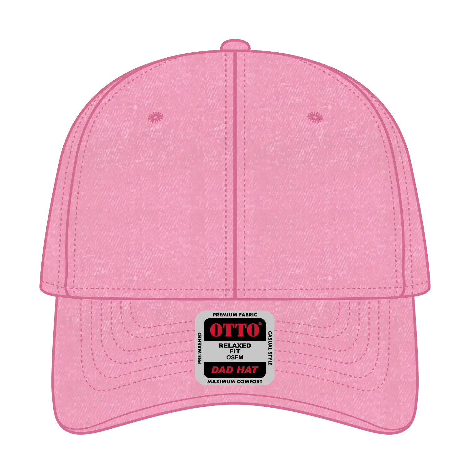 OTTO 18-202 6 Panel Low Profile Dad Cap - Azalea - Azalea / 6 1/2’’ - 7 5/8’’