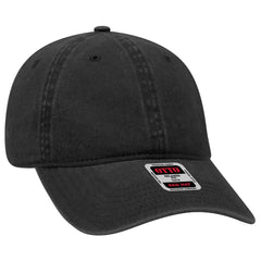 OTTO 18-202 6 Panel Low Profile Dad Cap - Black - Black / 6 1/2’’ - 7 5/8’’