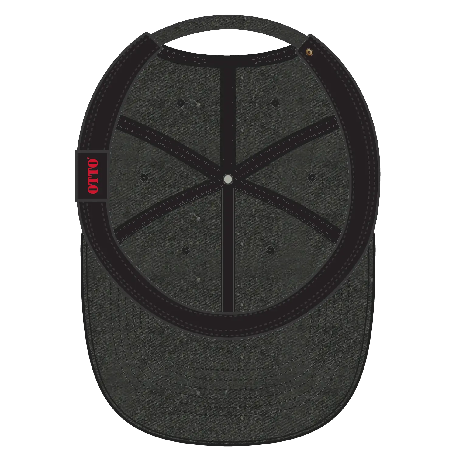 OTTO 18-202 6 Panel Low Profile Dad Cap - Black - Black / 6 1/2’’ - 7 5/8’’