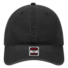 OTTO 18-202 6 Panel Low Profile Dad Cap - Black - Black / 6 1/2’’ - 7 5/8’’