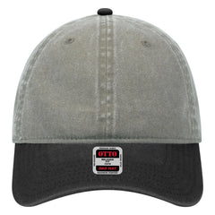 OTTO 18-202 6 Panel Low Profile Dad Cap - Blk/Gry - Blk/Gry / 6 1/2’’ - 7 5/8’’