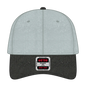 OTTO 18-202 6 Panel Low Profile Dad Cap - Blk/Gry - Blk/Gry / 6 1/2’’ - 7 5/8’’