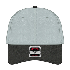 OTTO 18-202 6 Panel Low Profile Dad Cap - Blk/Gry - Blk/Gry / 6 1/2’’ - 7 5/8’’