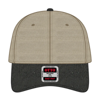 OTTO 18-202 6 Panel Low Profile Dad Cap - Blk/Kha - Blk/Kha / 6 1/2’’ - 7 5/8’’