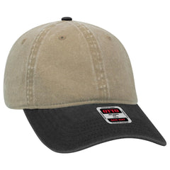 OTTO 18-202 6 Panel Low Profile Dad Cap - Blk/Kha - Blk/Kha / 6 1/2’’ - 7 5/8’’