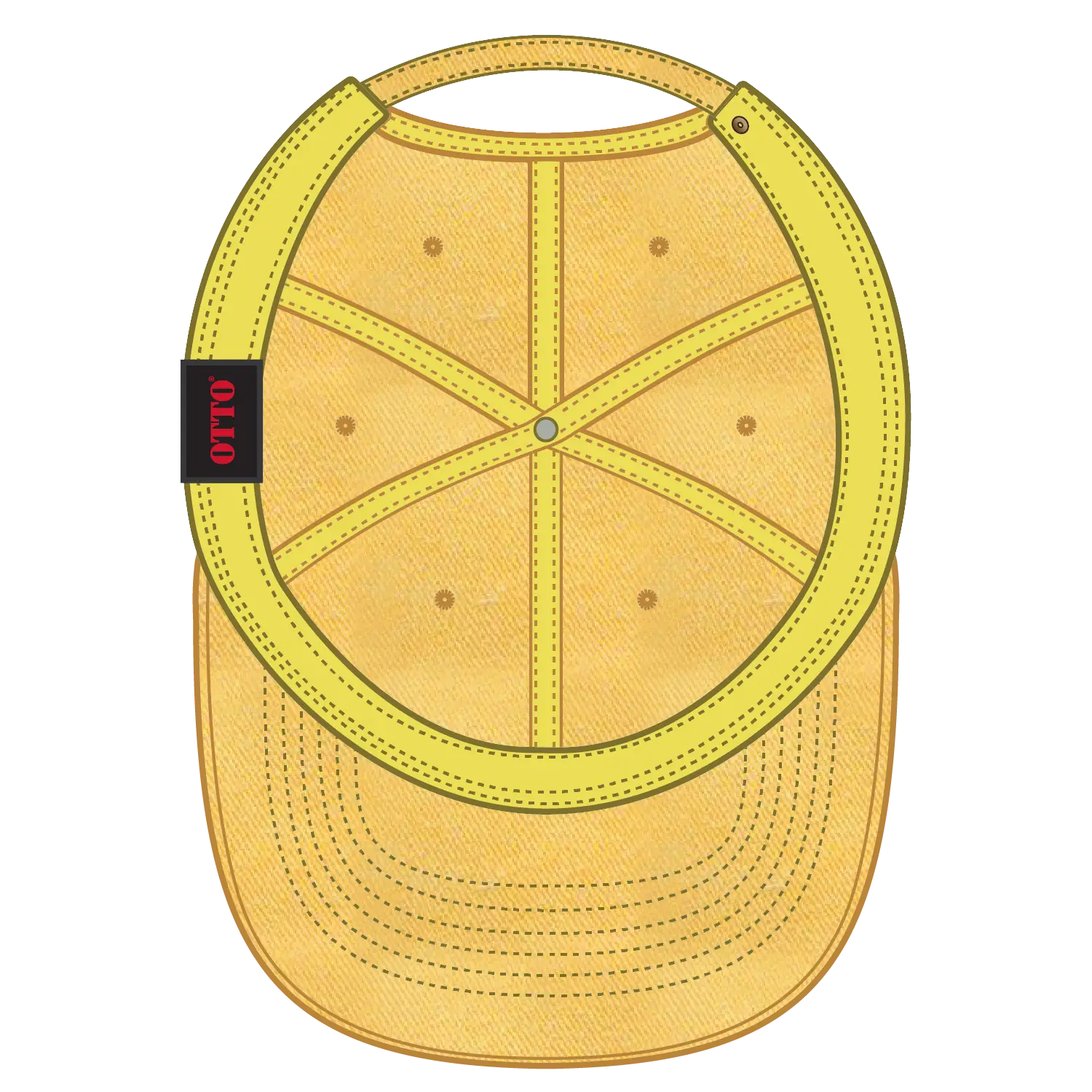 OTTO 18-202 6 Panel Low Profile Dad Cap - Bright Yellow - Bright Yellow / 6 1/2’’ - 7 5/8’’