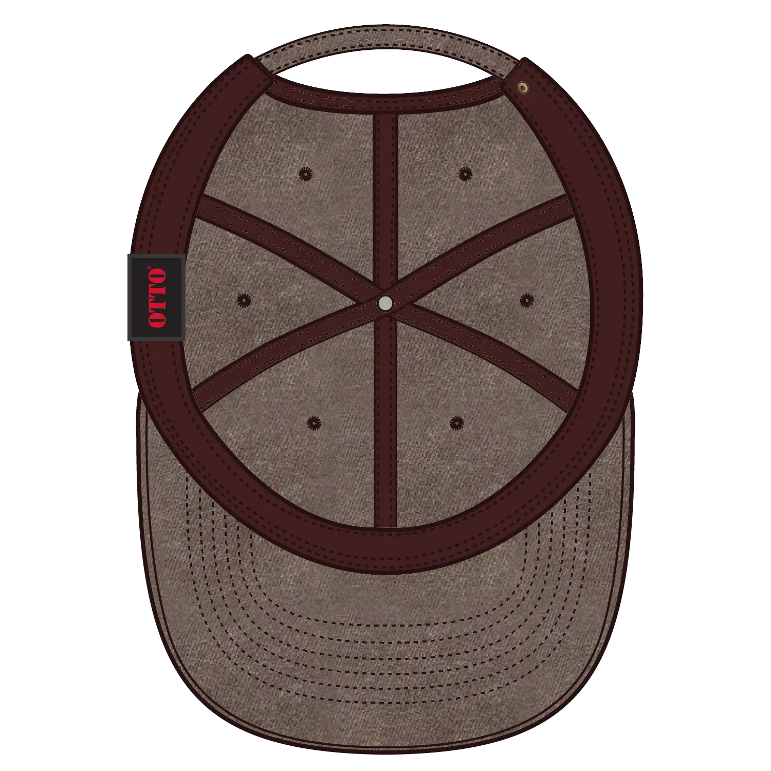 OTTO 18-202 6 Panel Low Profile Dad Cap - Brown - Brown / 6 1/2’’ - 7 5/8’’