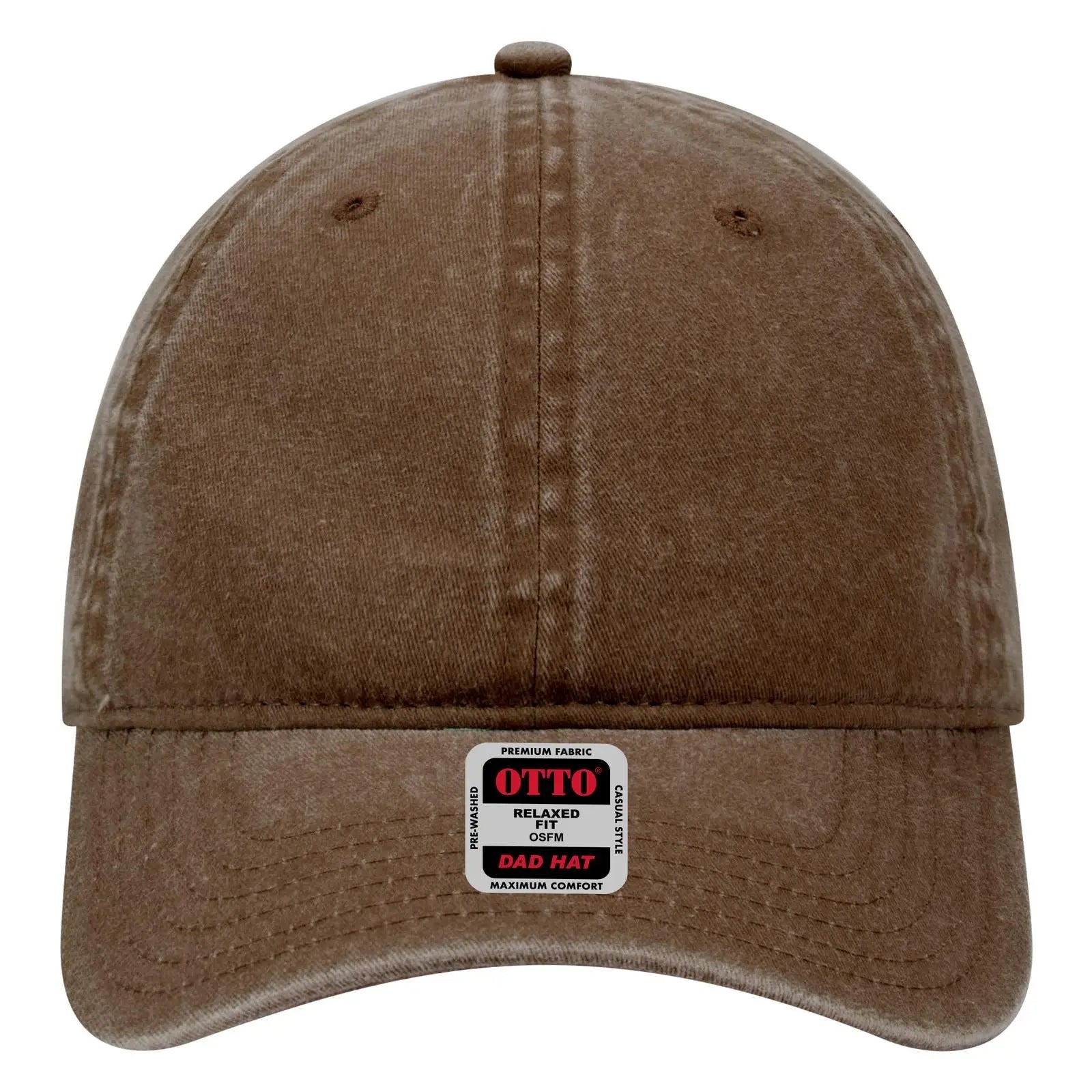 OTTO 18-202 6 Panel Low Profile Dad Cap - Brown - Brown / 6 1/2’’ - 7 5/8’’