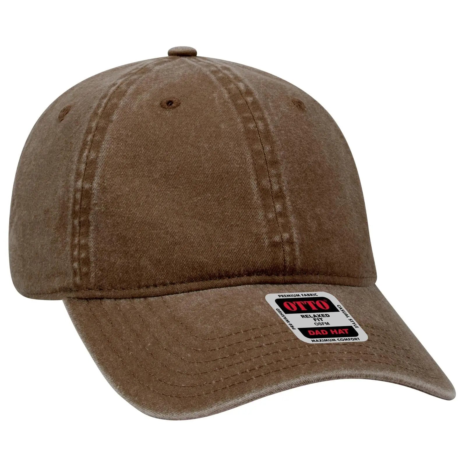 OTTO 18-202 6 Panel Low Profile Dad Cap - Brown - Brown / 6 1/2’’ - 7 5/8’’