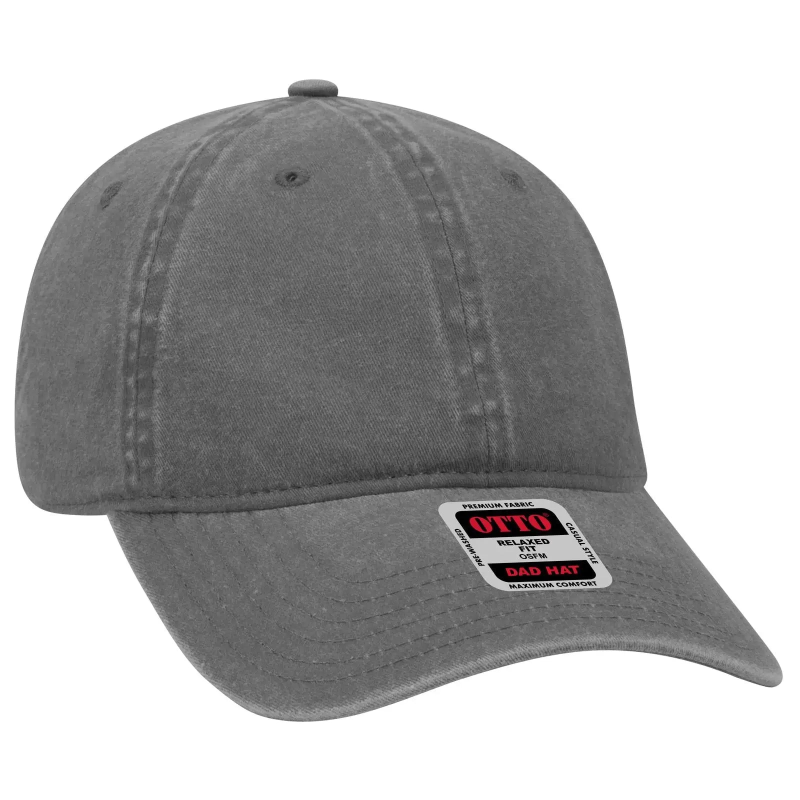 OTTO 18-202 6 Panel Low Profile Dad Cap - Char. Gray - Char. Gray / 6 1/2’’ - 7 5/8’’