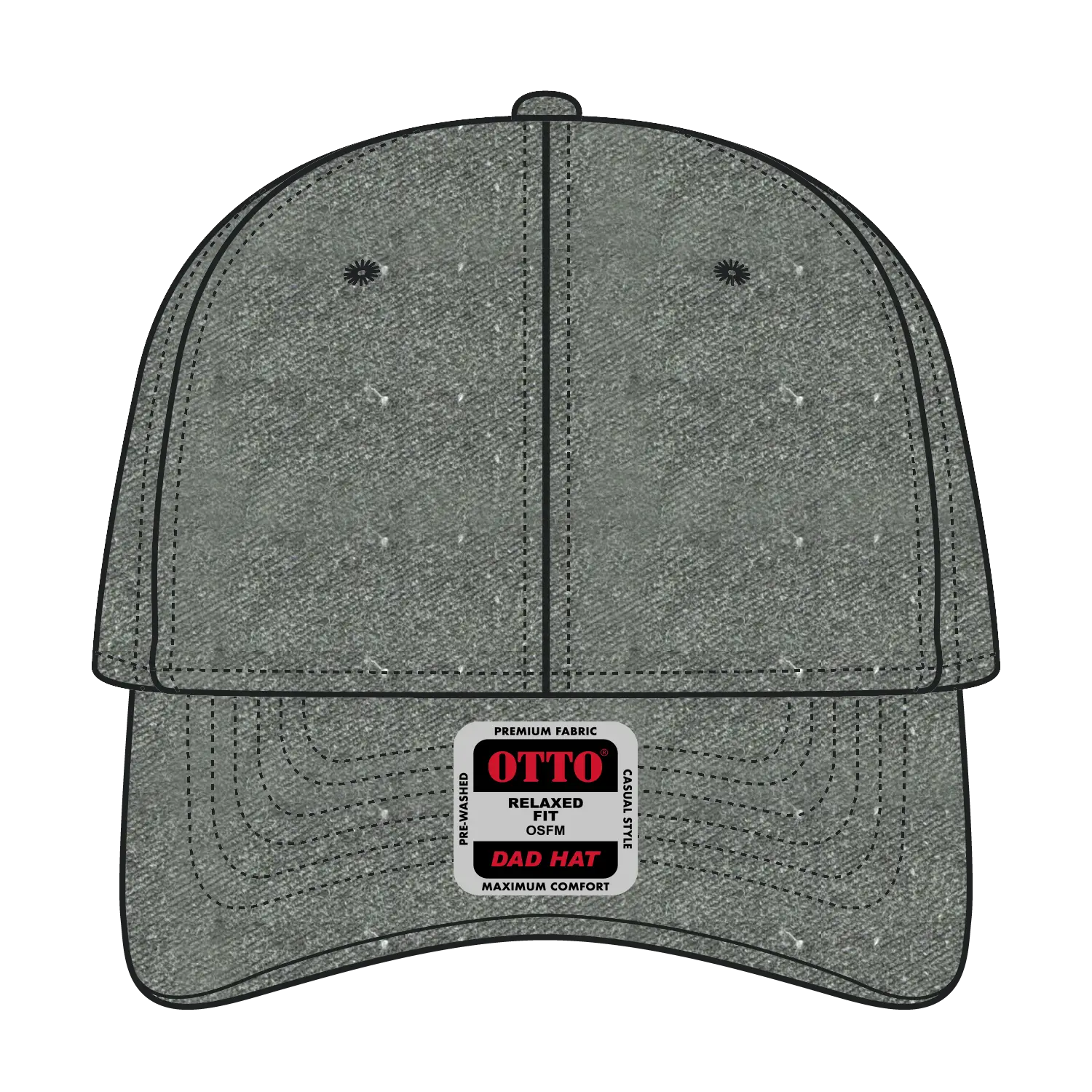 OTTO 18-202 6 Panel Low Profile Dad Cap - Char. Gray - Char. Gray / 6 1/2’’ - 7 5/8’’