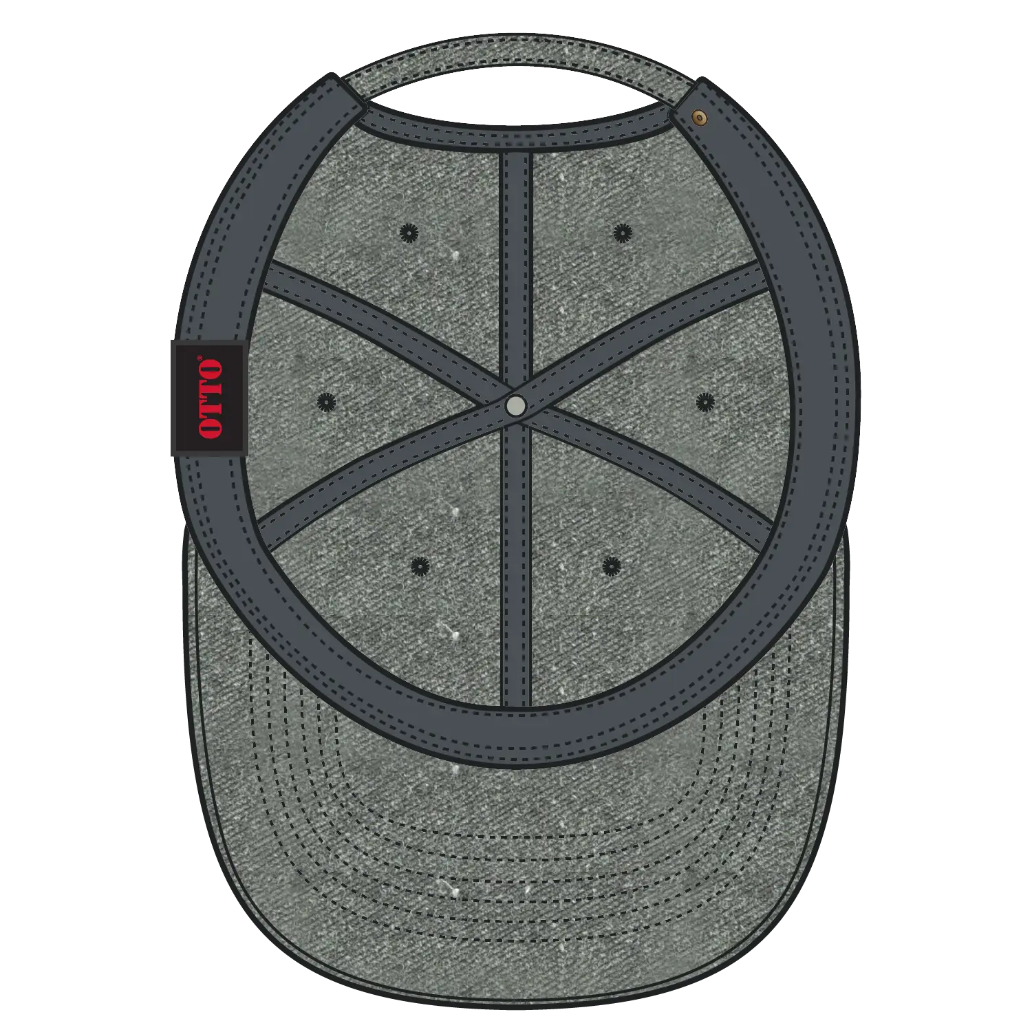 OTTO 18-202 6 Panel Low Profile Dad Cap - Char. Gray - Char. Gray / 6 1/2’’ - 7 5/8’’